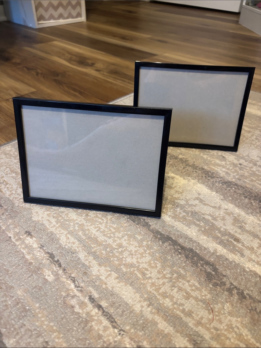 Sleek Black Photo Frames (2) 5x7 or 7x5 - Contemporary Display